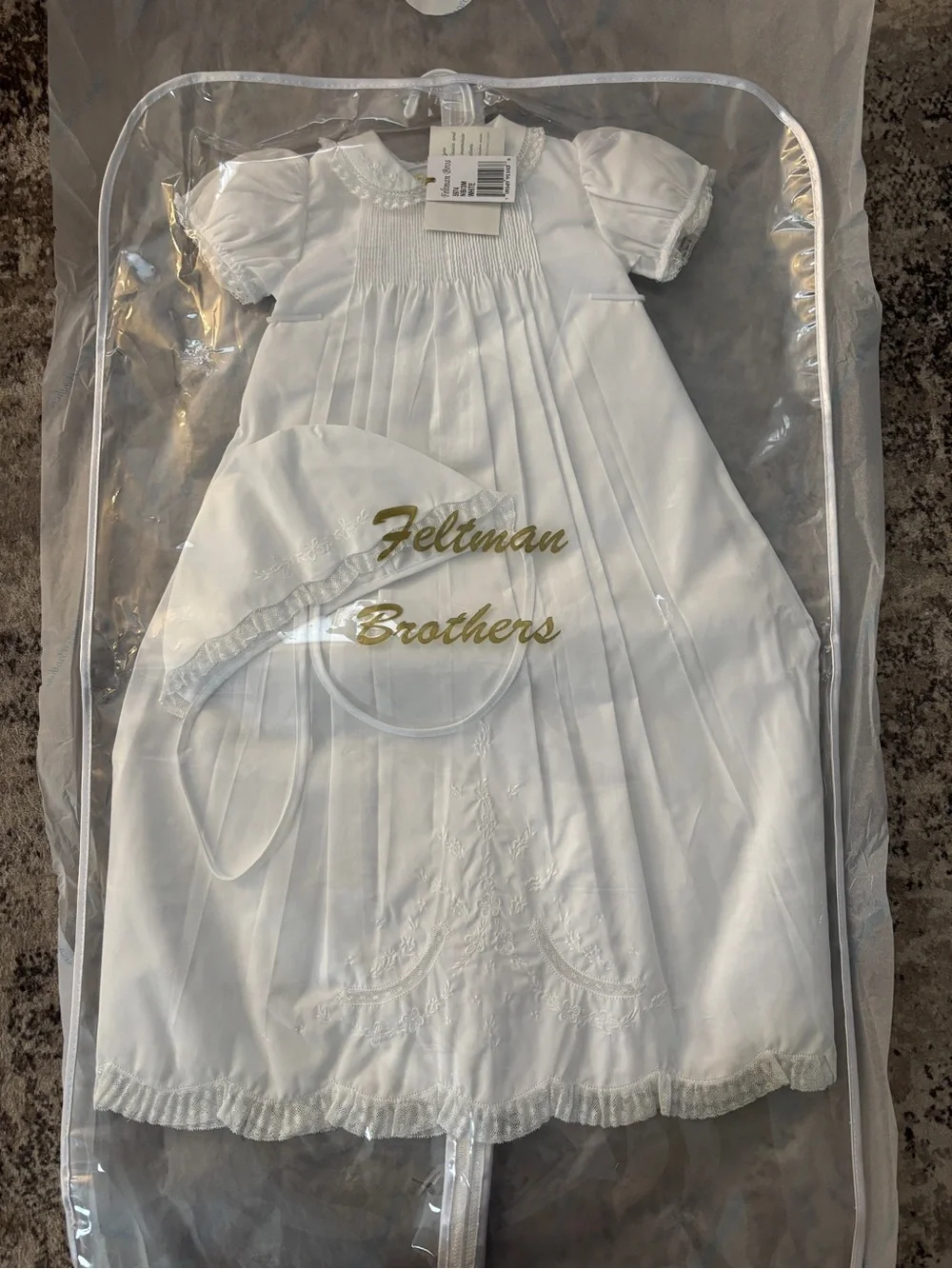 Feltman Brothers White Christening Baptism Gown 3M NWT